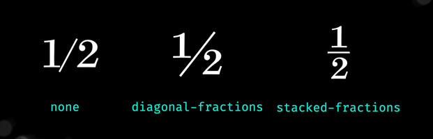 Image demonstrating the difference between the difference between stacked, diagonal or regular fractions